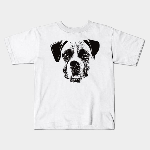 Boxer Dog Face Design - A Boxer Christmas Gift Kids T-Shirt by DoggyStyles